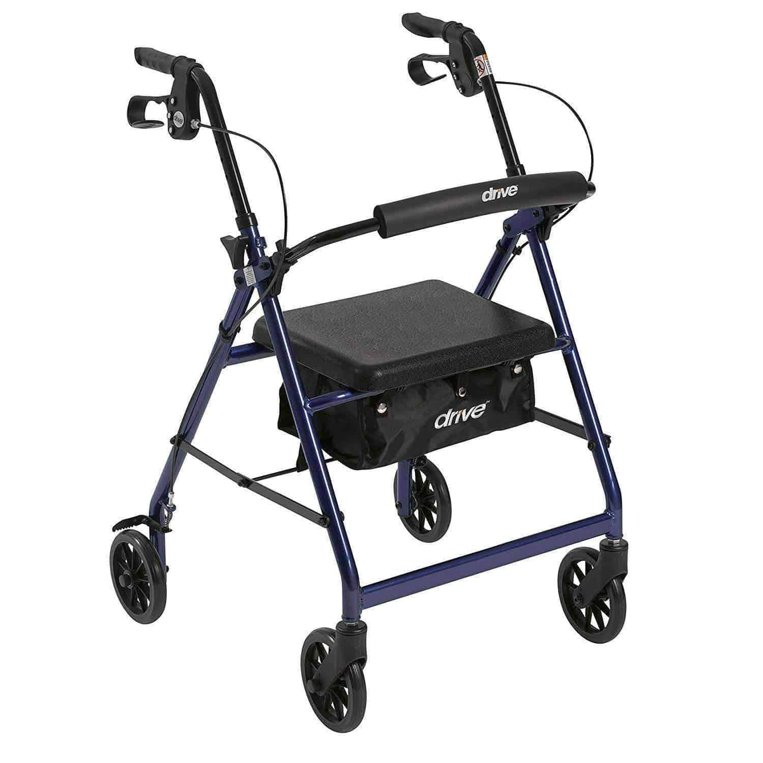 Drive Medical Rollator Rolling Walker with 6" Wheels, Fold Up Removable Back Support & Padded Seat - Senior.com Rollators
